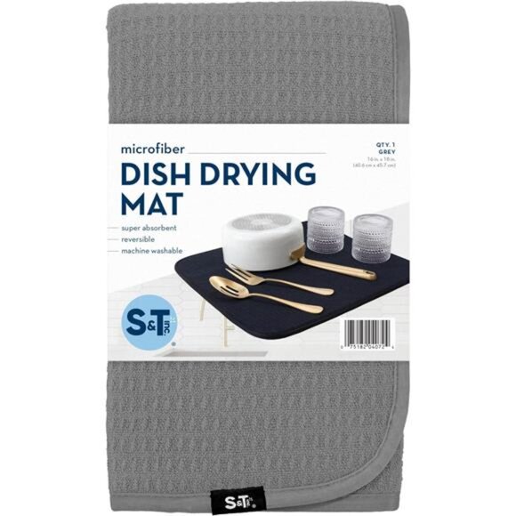 Dish Drying Mat, Highly Absorbent Microfiber Kitchen Counter Mat - Picture 6 of 7